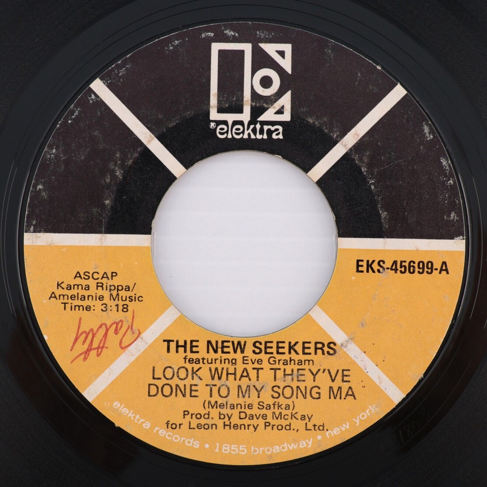 The New Seekers - Look What They've Done To My Song Ma - 45 rpm Vinyl 7" Record